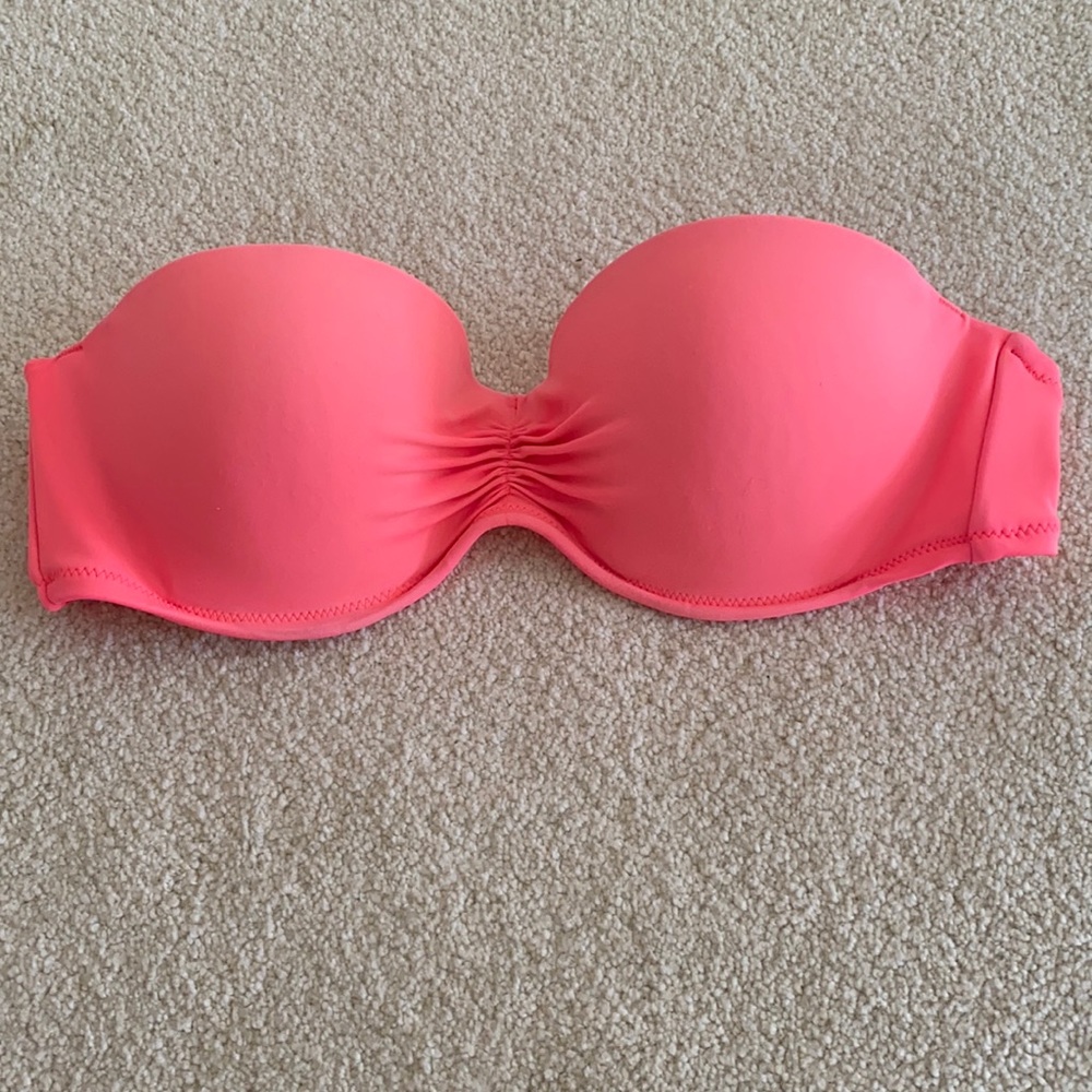 EUC neon coral Victoria’s Secret bikini top